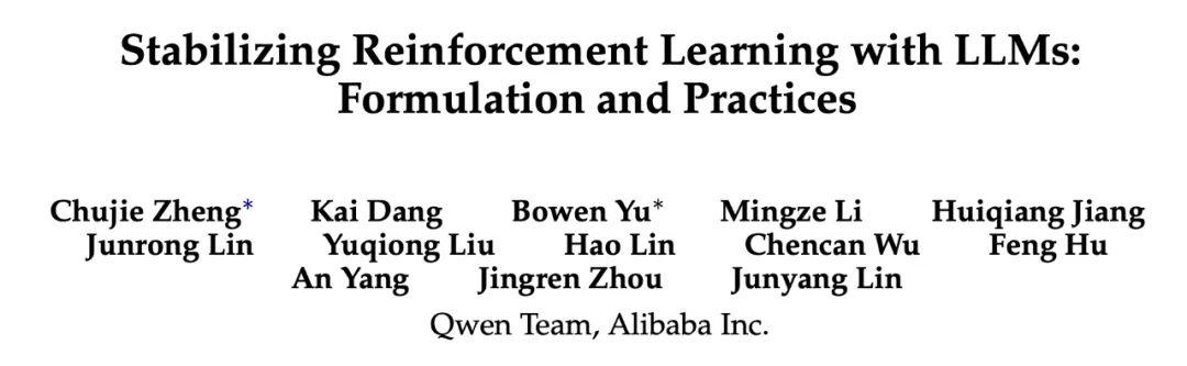 LLM强化学习不稳定之谜，被Qwen团队从「一阶近似」视角解开